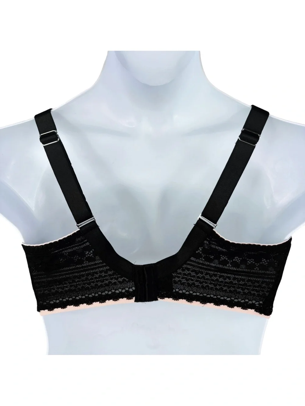 Freya Daisy Lace Balcony Bra sz 38K (US) / 38H (UK) * Noir Black Pink Trim